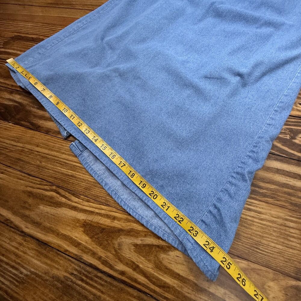 Vintage 90s Chambray Pintuck Pleated Dress | Prairie Cottage Denim Midi - Picture 14 of 16
